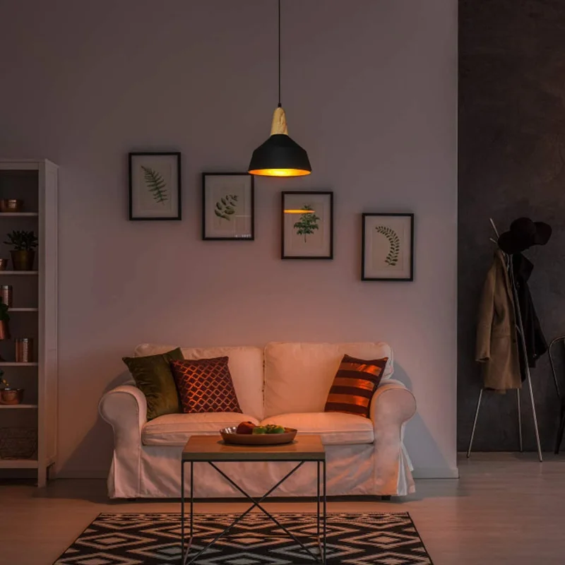 Campana de aluminio y madera estilo nórdico – negro en Negro y madera / Blanco y Madera - Lámparas colgantes, Uruguay | La Perla, vista 5