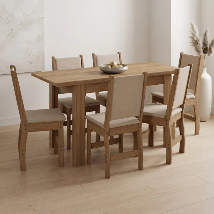Poliman Juego de comedor Helo 6 sillas - Moderna Hogar en Elegí una opciónAmendoacarvalhoLimpiar - Mesas de comedor, Uruguay | Moderna Hogar, vista 2