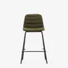 Taburete Zunilda de chenilla - verde oscuro y acero con acabado negro mate altura 65 cm en Verde - Butacas, banquetas y puffs, Uruguay | Kavehome, vista 6 de 9