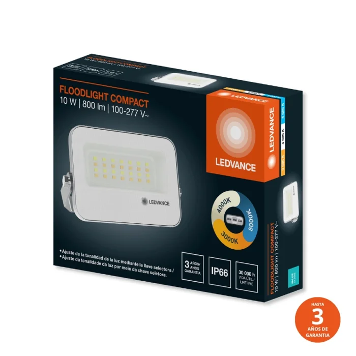 Foco LED LEDVANCE Compact IP66 10W CCT Blanco en Blanco - Lámparas colgantes, Uruguay | Serlux, vista 2