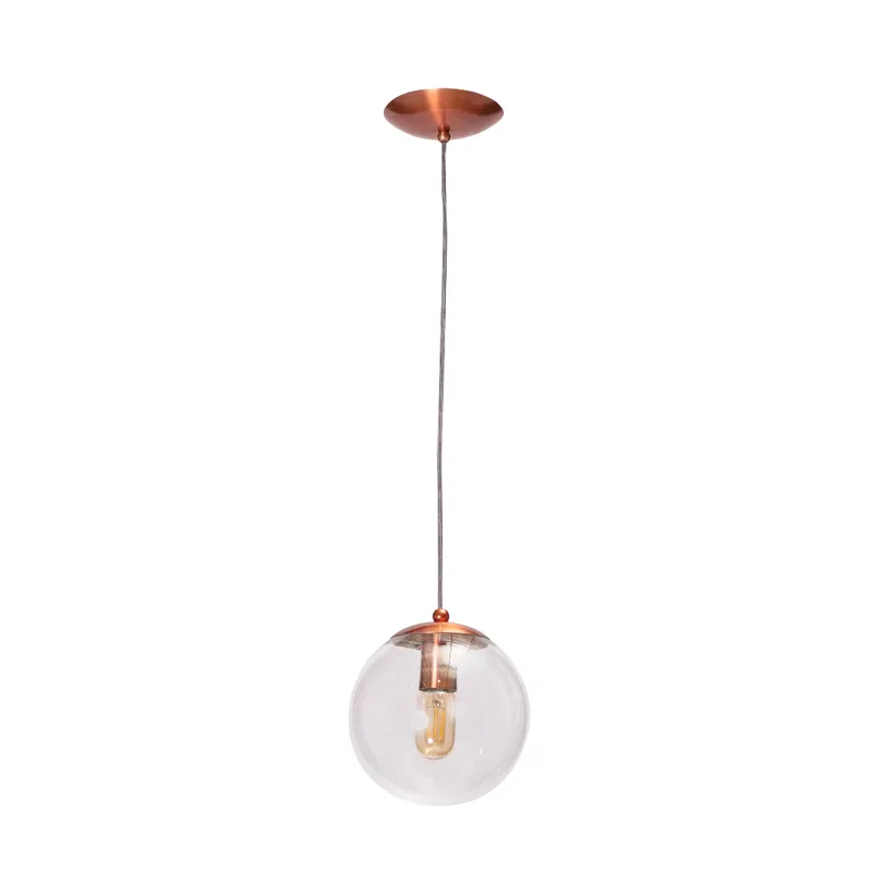 Lámpara Colgante Esfera Cristal con Metal Cobre - Mediana - Lámparas colgantes, Uruguay | Berna home