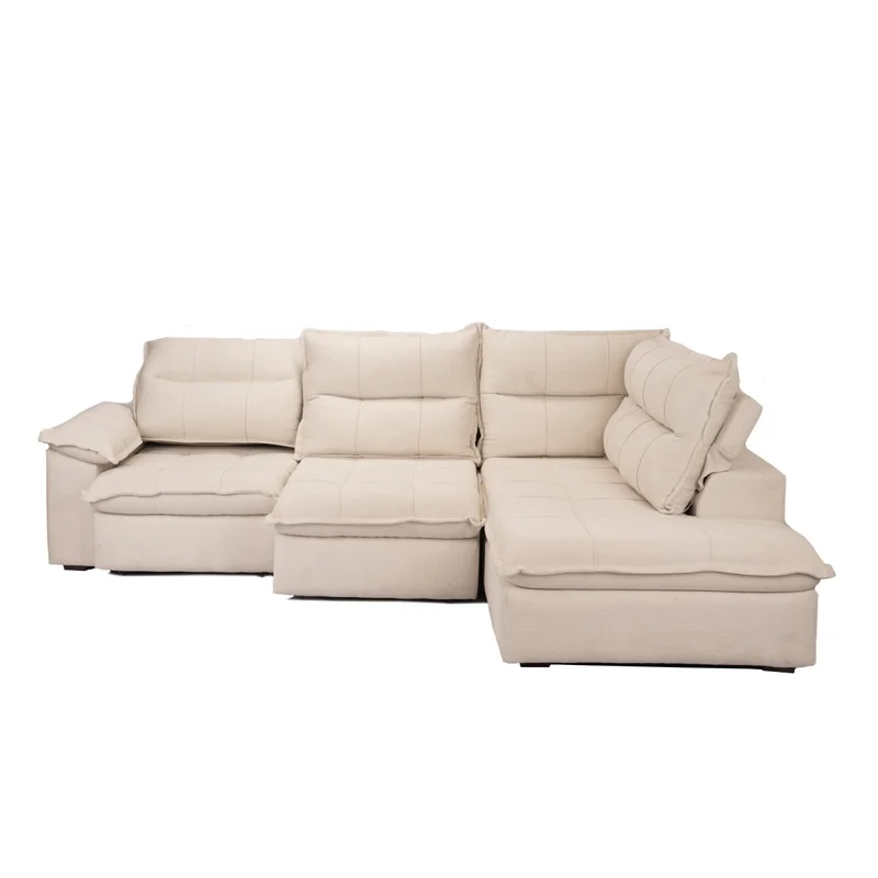 Sillón 5 Cuerpos con Chaise Retráctil y Reclinable - Cesky - Beige Izquierdo en Gris - Sillones y sofás, Uruguay | Rústico Hogar, vista 3