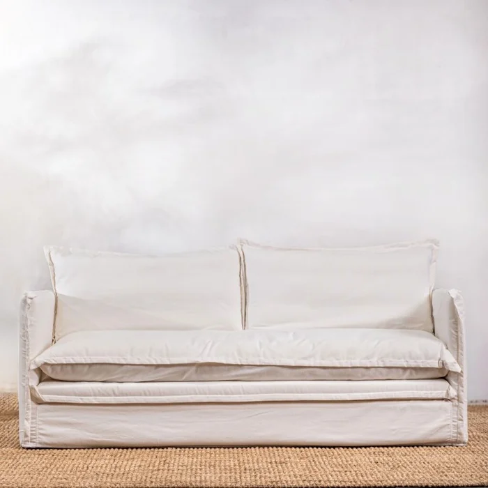 Funda Noa 3 Cuerpos Blanco en Blanco - Sillones y sofás, Uruguay | Aihaus