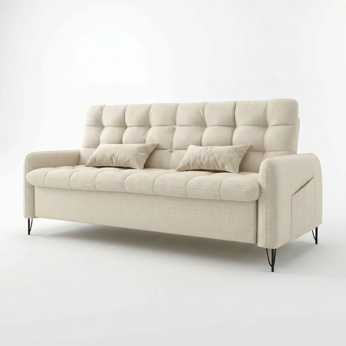 Sofa Cama Pilar - Beige en Beige - Sillones y sofás, Uruguay | Rústico Hogar, vista 2