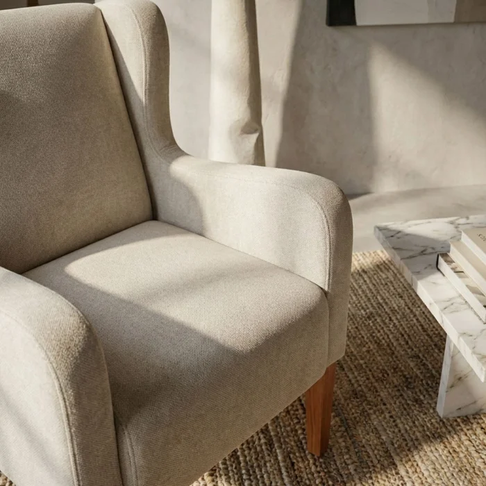 Butaca Lena - Tela Aquaclean - A fabricar en Beige - Butacas, banquetas y puffs, Uruguay | NYR, vista 3