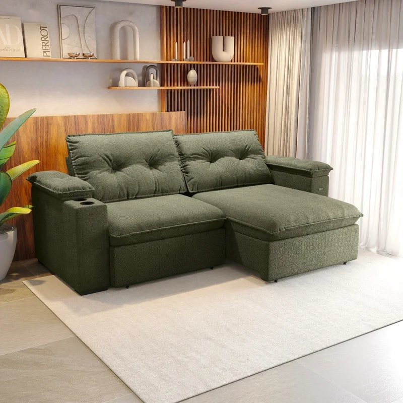 Sofa Zandon 260CM - Retractil/Reclinable en Lino Arena A085 - Sillones y sofás, Uruguay | Balton, vista 16
