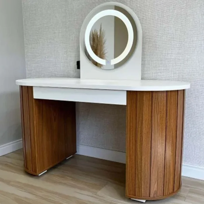 Escritorio Tocador C/luz Mdf Marron Vanity en Marrón - Escritorios, Uruguay | Divino