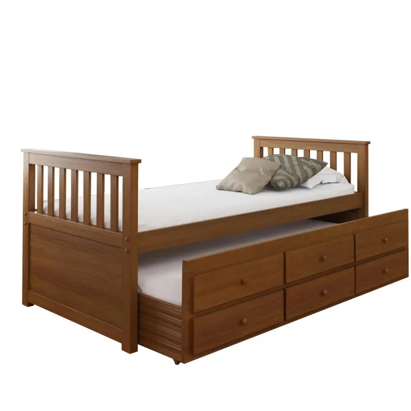 Cama Marinera - 1 Plaza Pino 2.0 - Marrón - Línea Monterrey en Marrón - Dormitorio, Uruguay | Ecowood