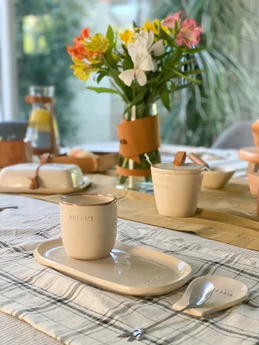Set vaso y plato ovalado en cerámica en Beige - Decoración, Uruguay | Dreams On Time, vista 13