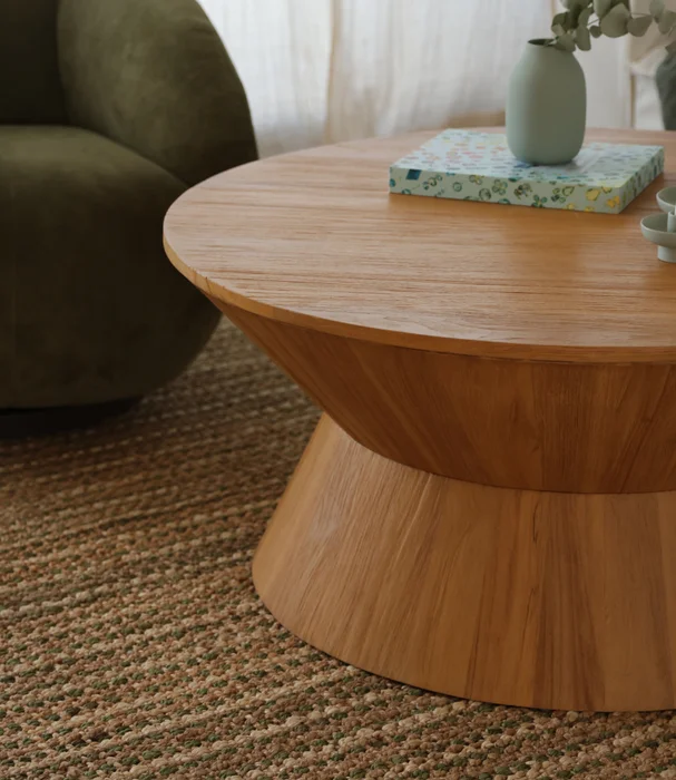MESA RONDA TEKA D100 en Madera natural, Uruguay | Masinfinito Casa, vista 3