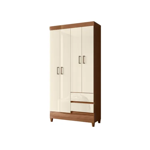 Ropero 4 puertas 2 cajones - Terminación Jequitibá Claro en Beige - Roperos y placares, Uruguay | Rústico Hogar