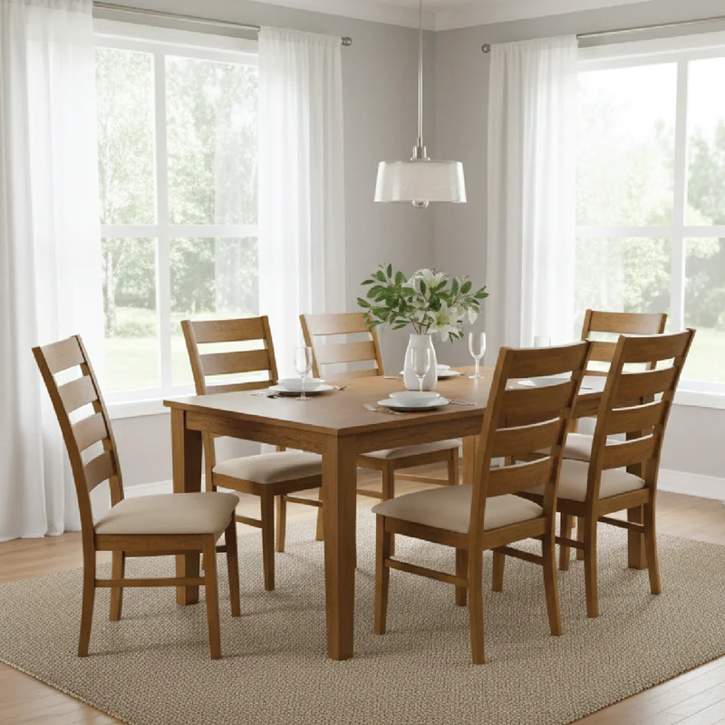 Juego De Comedor Mesa Rectangular 6 Sillas Madera en beige oscuro
Medidas - Muebles, Uruguay | Soy Hogar, vista 6