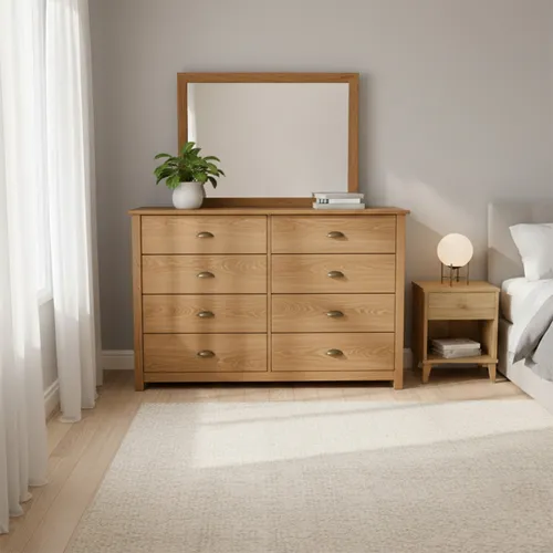 Cómoda 8 cajones - Linea Colonial - Freijo en Madera natural - Cómodas, Uruguay | Rústico Hogar