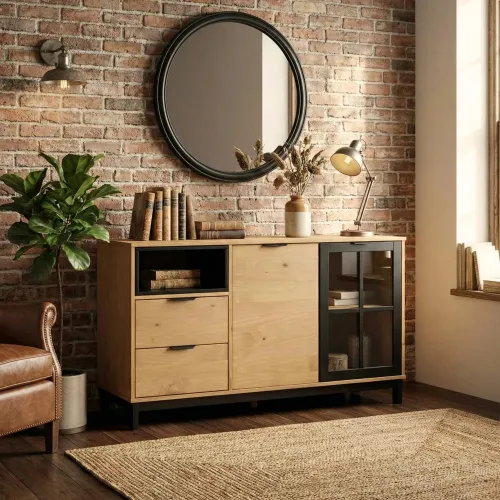 Aparador Bargueño Rack Living Comedor Madera Maciza - Línea Denver - Muebles para TV, Uruguay | Ecowood