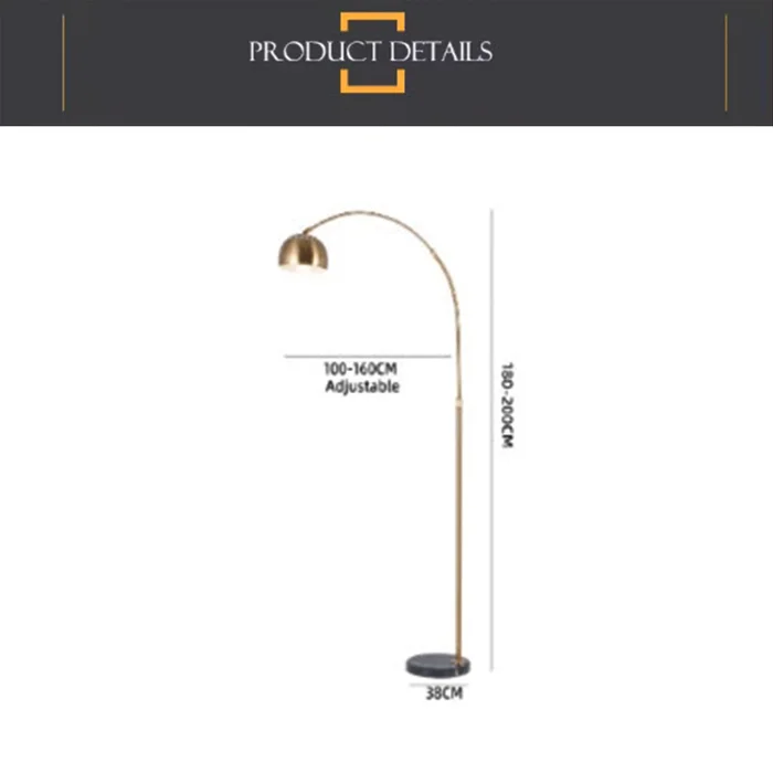 Lampara de pie Arco Gold en Dorado - Lámparas de mesa, Uruguay | Decotech, vista 6