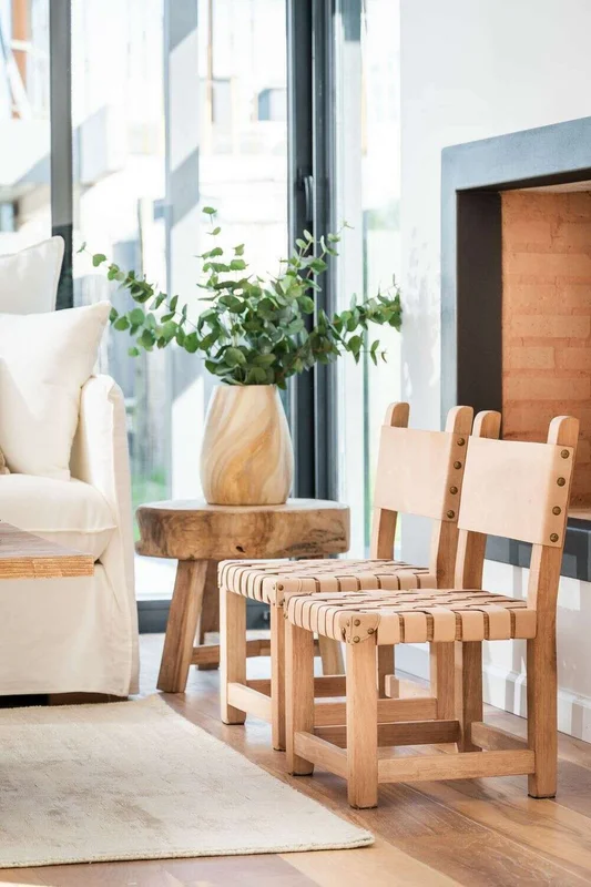 SILLITA TURRON - CUERO TRENZADO en Madera natural - Butacas, banquetas y puffs, Uruguay | La Iberica, vista 6