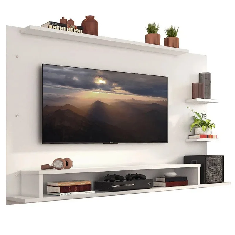 Panel TV con estante hasta 60 Pulgadas en Blanco - Muebles para TV, Uruguay | Balton, vista 3