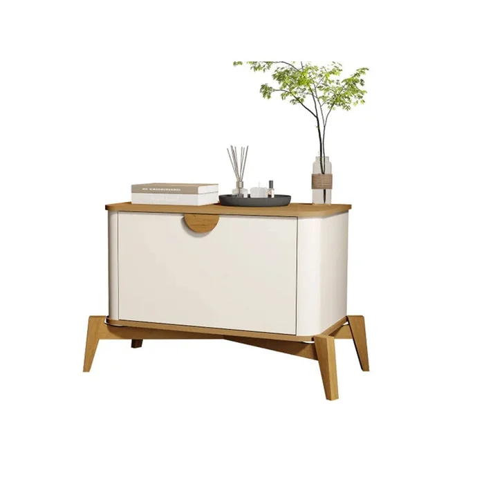Mesa de Luz 89CM - Linea Buriti 100% MDF en Blanco - Mesas de luz, Uruguay | Balton, vista 3