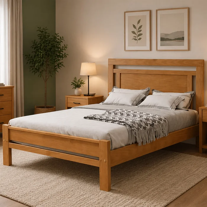 Cama 2 Plazas Madera Maciza Excelente Terminacion en Madera natural - Muebles, Uruguay | Soy Hogar, vista 6