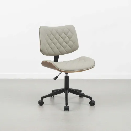 Asiento Oficina Madera-y-pu Natural-beige Elegant en Beige - Escritorios y sillas de escritorio, Uruguay | Divino
