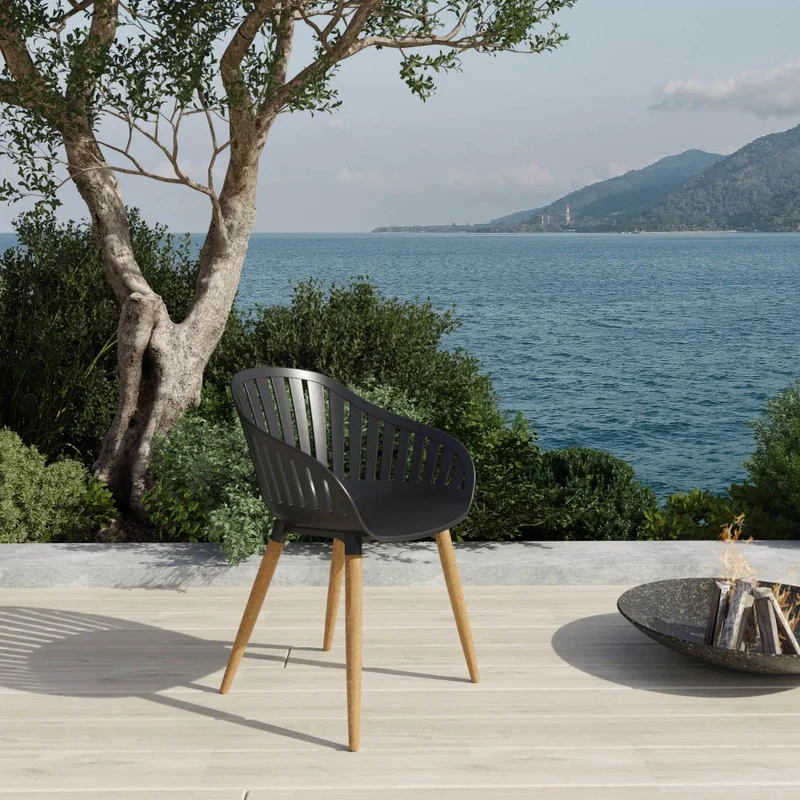 Silla de exterior - Santorini en Negro - Sillas, Uruguay | Ecowood, vista 4