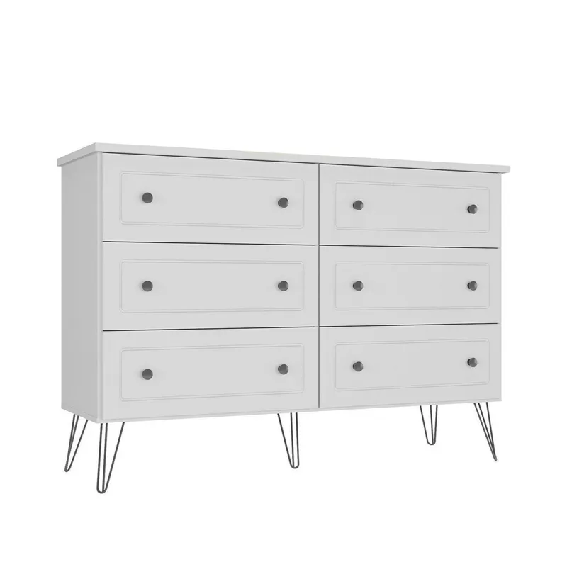 Cómoda Americana PLUS - 6 cajones - Blanco en Blanco - Cómodas, Uruguay | Rústico Hogar