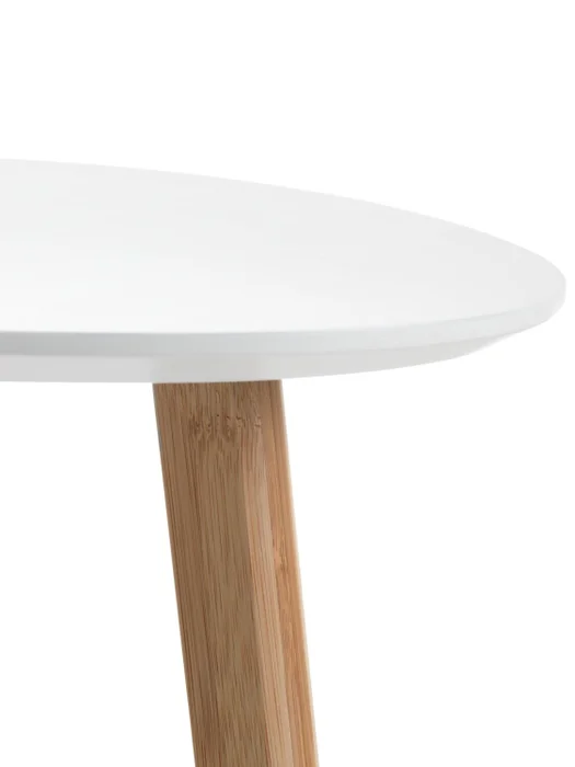 Mesa auxiliar TAPS 55x55 blanco/bambú en Beige - Mesas de arrimo, Uruguay | JYSK, vista 3