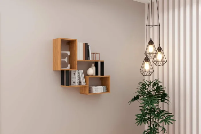 Estante de Pared Industrial 100% MDF - Linea Factory en Madera natural - Bibliotecas, Uruguay | Balton, vista 4