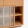Aparador Helvine 4 puertas y 4 cajones chapa de roble y cristal templado 200x75cm FSC 100% en Marrón - Aparadores y recibidores, Uruguay | Kavehome, vista 4 de 10