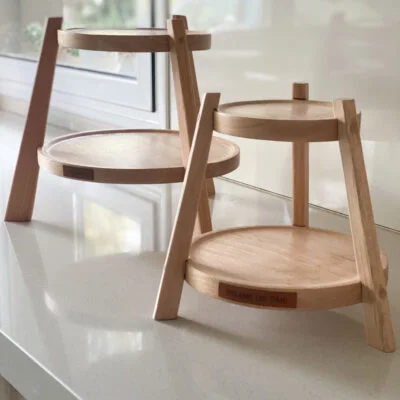 Mini torre de madera para mesas – doble plato en Madera natural - Decoración, Uruguay | Dreams On Time, vista 6