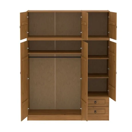 Ropero 6 puertas 2 cajones Linea Naturale en Madera natural - Roperos y placares, Uruguay | La Cueva Muebles, vista 9