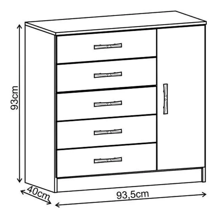 Comodas Cajoneras 5 Cajones 1 Puerta Dormitorio Demo 15d - Cómodas, Uruguay | Soy Hogar, vista 5