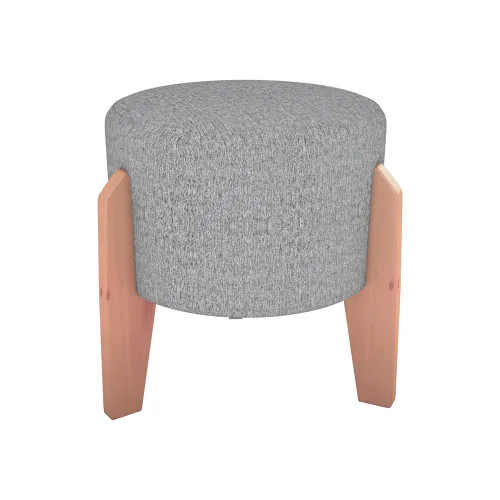 Puff Alto Tapizado Tela Con Patas De Madera - Butacas, banquetas y puffs, Uruguay | Muebles Express
