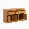 Aparador 3 puertas 3 cajones Cera/Blanco LINEA CORONA MADERA - Comedor, Uruguay | Que Sal Muebleria, vista 4 de 6