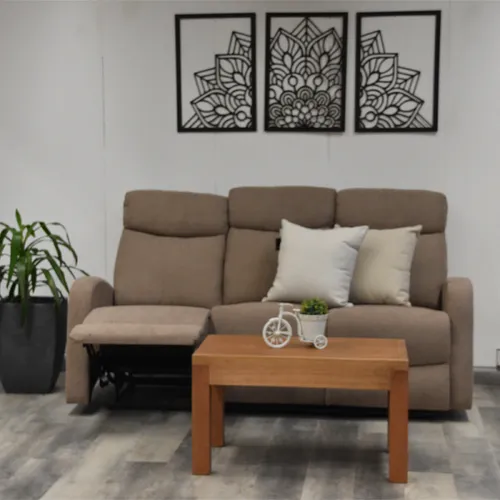 Reclinable Fine 3 cuerpos vison — Serra Amoblamientos en Marrón - Sillones y sofás, Uruguay | Serra Amoblamientos