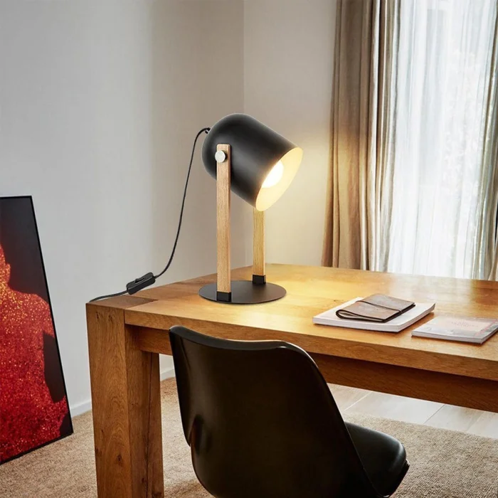 Luminaria de Mesa Alba Negra en Negro - Lámparas de mesa, Uruguay | Serlux, vista 3