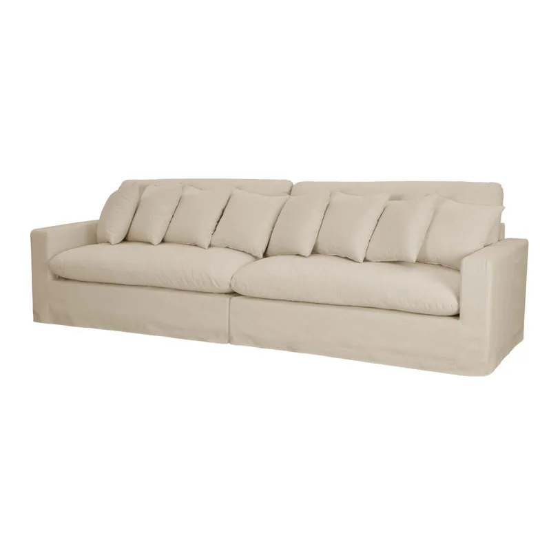 Sofá 4 Cuerpos Tela Natural-beige Marbella Beige en Beige - Sillones y sofás, Uruguay | Divino, vista 3
