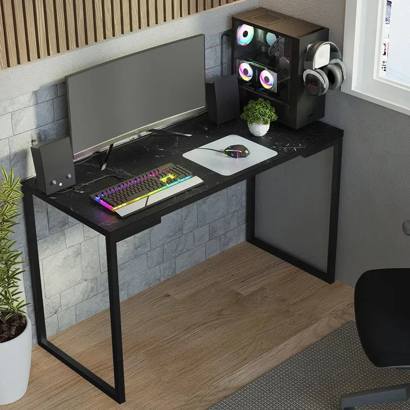Mesa de escritorio Industrial Madera y Hierro 120cm en Negro - Escritorios, Uruguay | Balton, vista 11