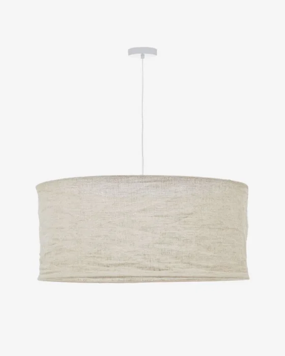 Pantalla para lámpara de techo Mariela de lino con acabado beige Ø 80 x 40 cm en Beige - Lámparas colgantes, Uruguay | Kavehome