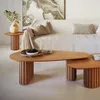 KIT Combo Mesa de Living Oval Mix Small + Large - Línea Nevada - Natur en Madera natural - Muebles para TV, Uruguay | Ecowood, vista 3 de 9