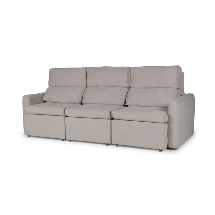 Sofá Santiago (Rebatible) - Tela Microfibra - 3 cuerpos - TC 1010 (Beige) en Gris - Sillones y sofás, Uruguay | NYR
