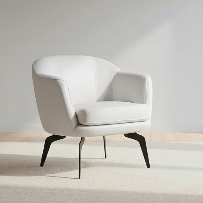 Butaca Fija 1 Cuerpo Cuero Blanco 1002 Offwhite en Blanco - Sillones y sofás, Uruguay | Divino