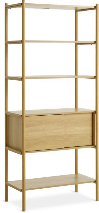 Estantería LINDVED 6 estantes 2 puertas en Madera natural - Bibliotecas, Uruguay | JYSK