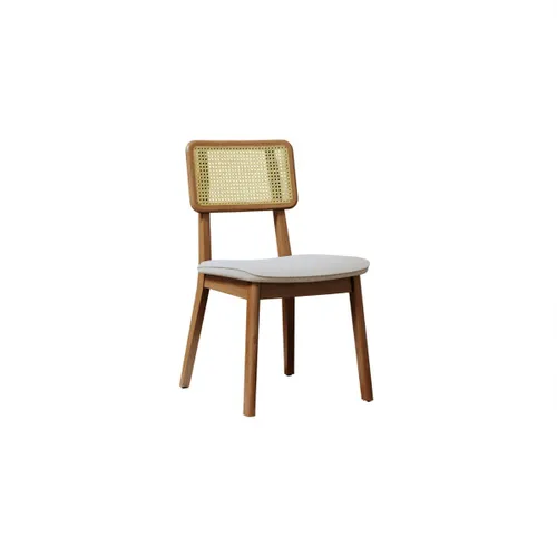 Silla de Comedor Classic - Línea Manhattan - Tela Bouclé/Natural en Madera natural - Sillas, Uruguay | Rústico Hogar