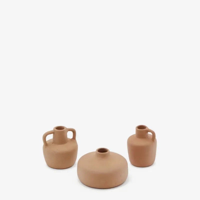 Set Sofra de 3 jarrones de terracota 6 cm / 7 cm / 10 cm en Rojo - Jarrones, Uruguay | Kavehome