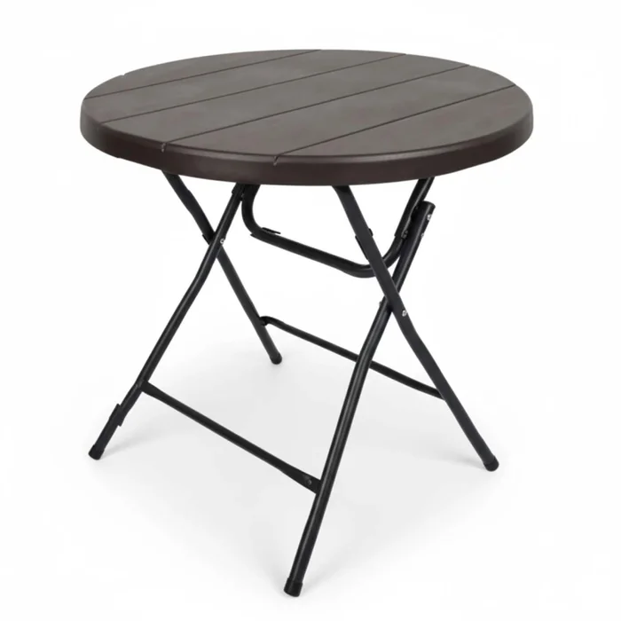 Mesa Circular Plegable Polietileno-alta-densidad Negro Aveo en Negro - Muebles para el exterior, Uruguay | Divino, vista 2