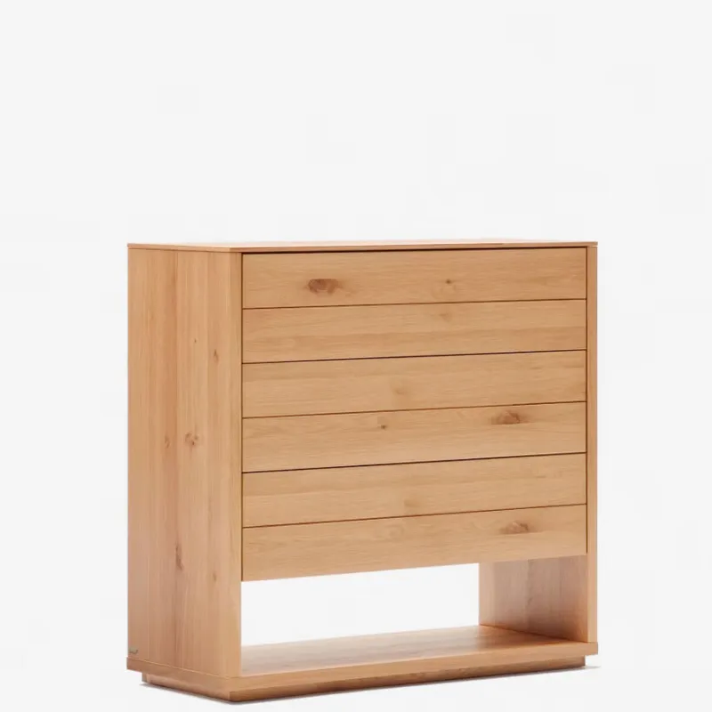 Cómoda Alguema 3 cajones en chapa de roble con acabado natural 100 x 96 cm en Madera natural - Cómodas, Uruguay | Kavehome