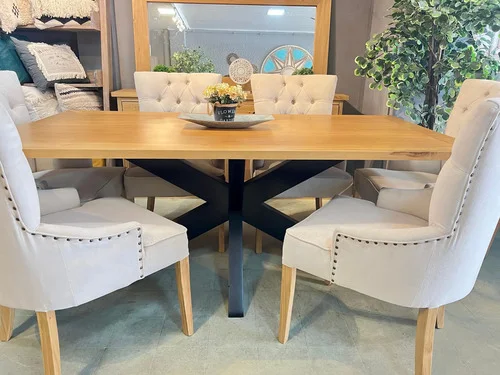 Juego Comedor Madera Ozark Home Griego 6 Sillas Capitoneadas A Eleccion en Madera natural - Mesas de comedor, Uruguay | Ozark Home, vista 9