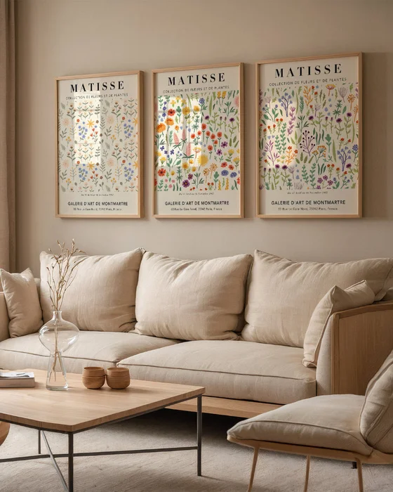 Matisse - Floral tríptico en Multicolor - Láminas, Uruguay | La Cuadrería