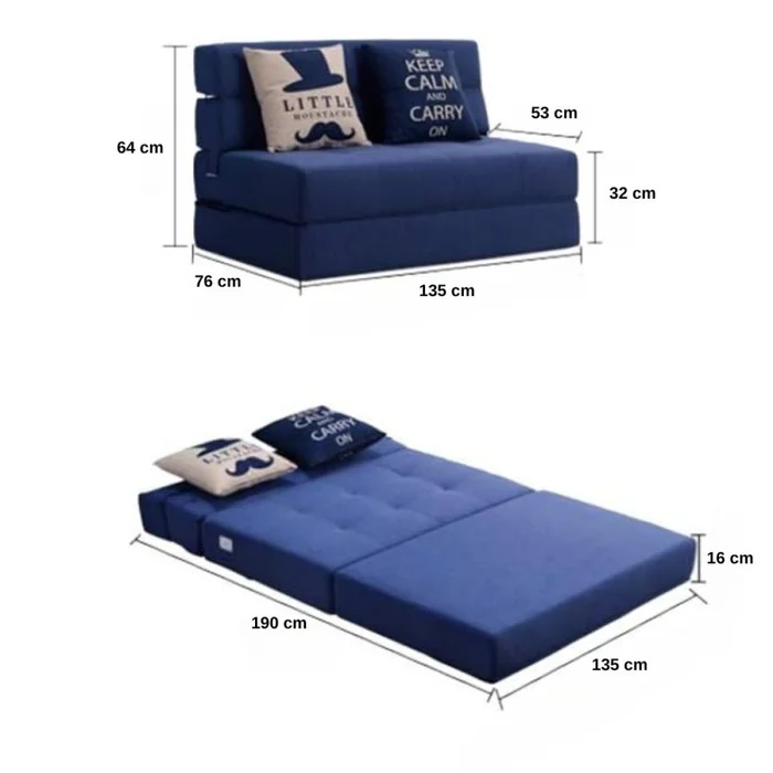 Sofa cama Foldie 2 cuerpos - Gris en Gris - Sillones y sofás, Uruguay | La Cueva Muebles, vista 5